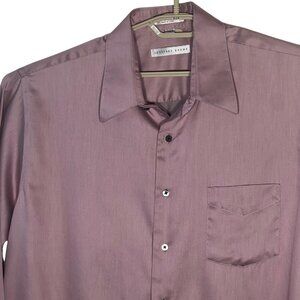 Geoffrey Beene Mens XL 17 1/2  33-35 Wrinkle-Free Sateen Dress Shirt Lavender